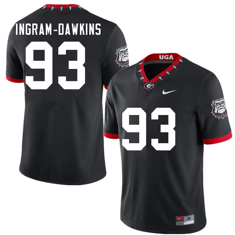 Georgia Bulldogs #93 Tyrion Ingram-Dawkins 100th Anniversary College Football Jerseys Sale-100th